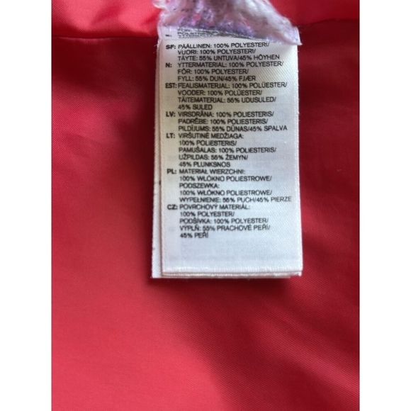 Adidas Women’s Red Quilted Ski Puffer Jacket Size 12 Zip Front Winter Coat - Picture 6 of 7